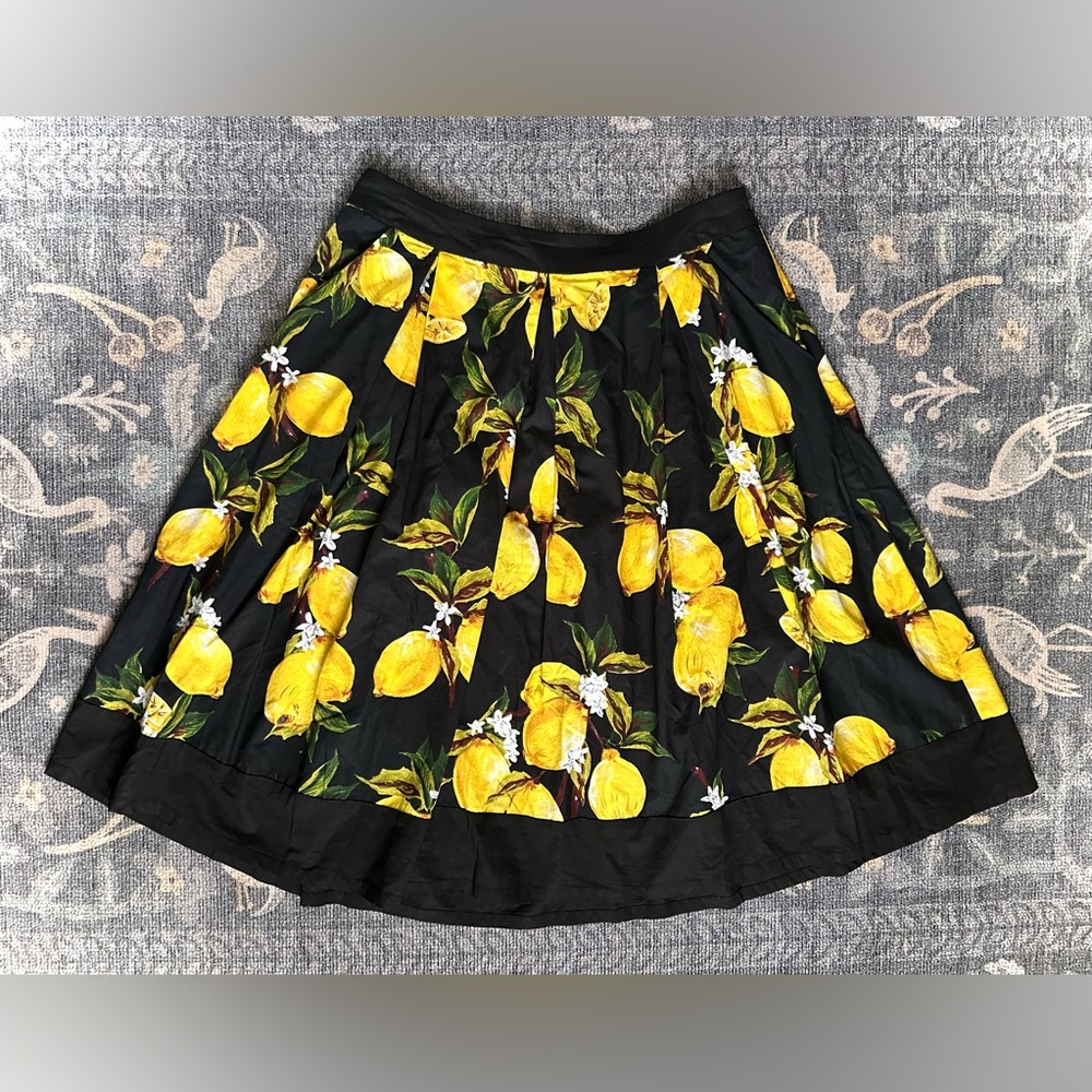 Frock Shop Lemon Print A-Line Skirt